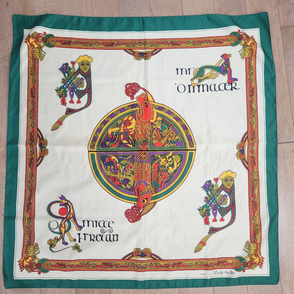 Celtic square scarf inspired by the Book of Kells